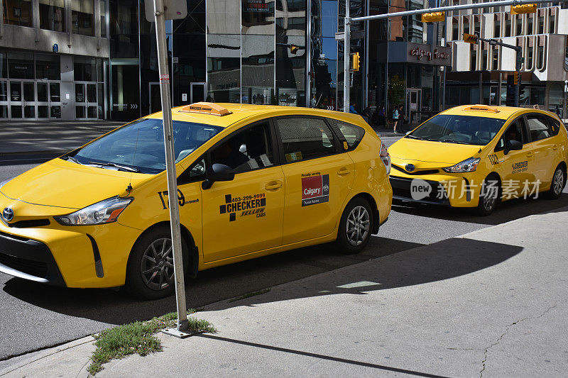 Checker Yellow Cab，卡尔加里，阿尔伯塔，加拿大，People View
